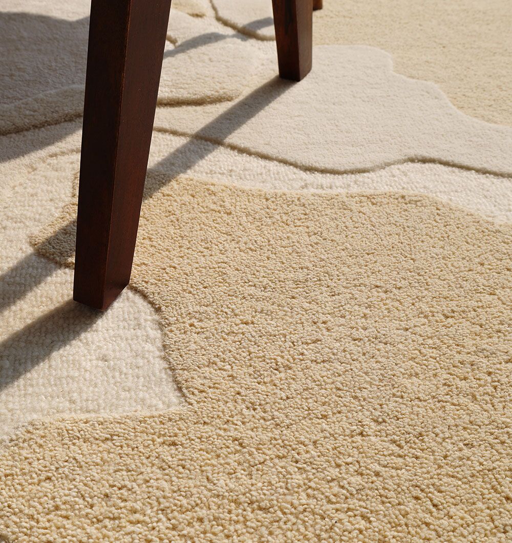 Natural White Color Handmade Area Rug - HTWV-129