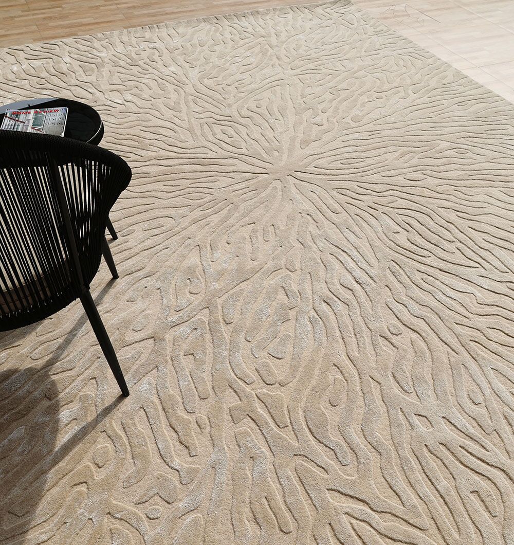 Natural White Color Handmade Area Rug - HTWV-130