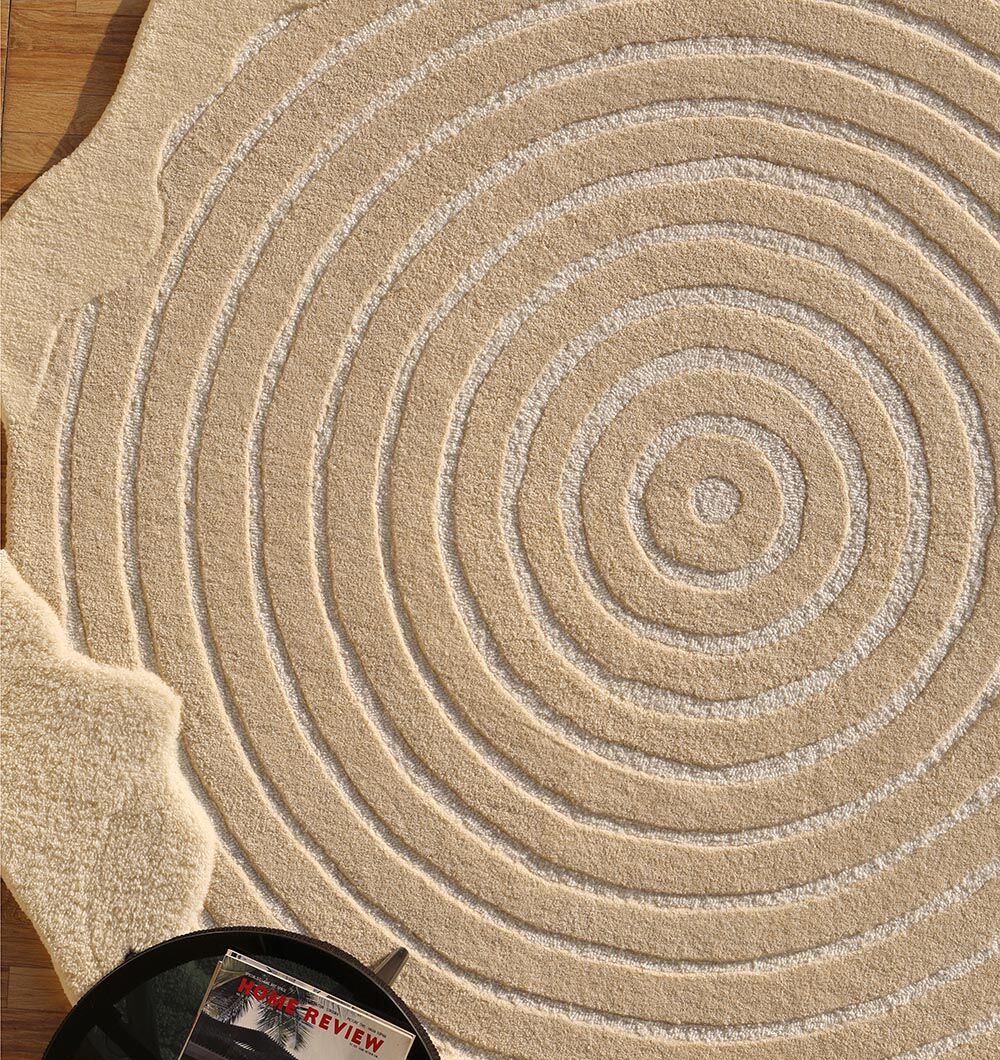 Natural White Color Handmade Area Rug - HTWV-138 (183 x 200 cm)