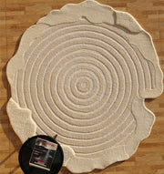 Natural White Color Handmade Area Rug - HTWV-138 (183 x 200 cm)