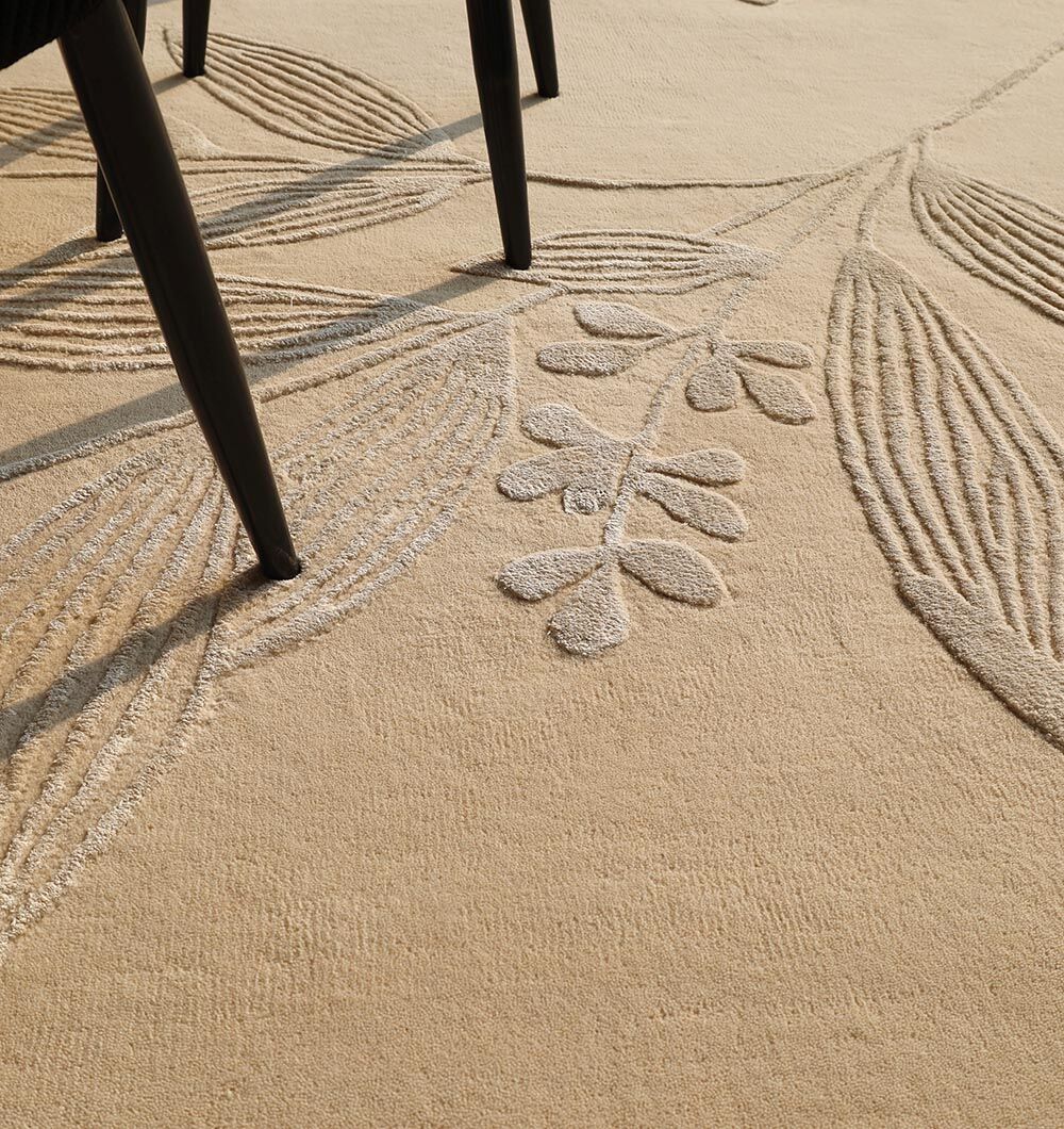 Natural White Color Handmade Area Rug - HTWV-146