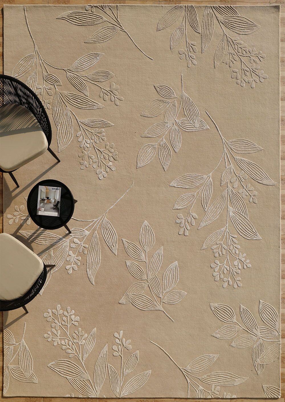 Natural White Color Handmade Area Rug - HTWV-146