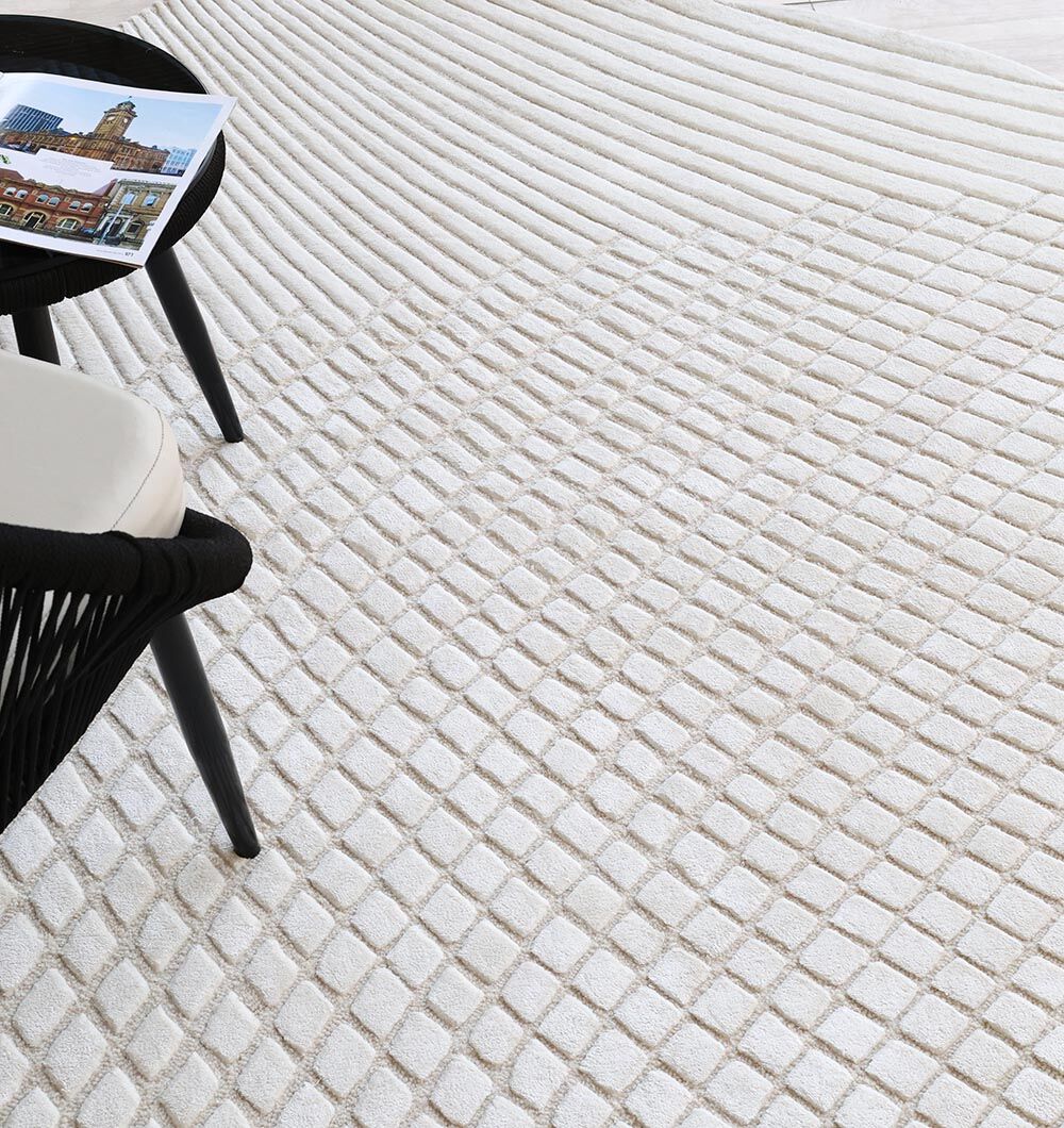 Decorative White Color Handmade Area Rug - HTWV 153 (200X300 cm)