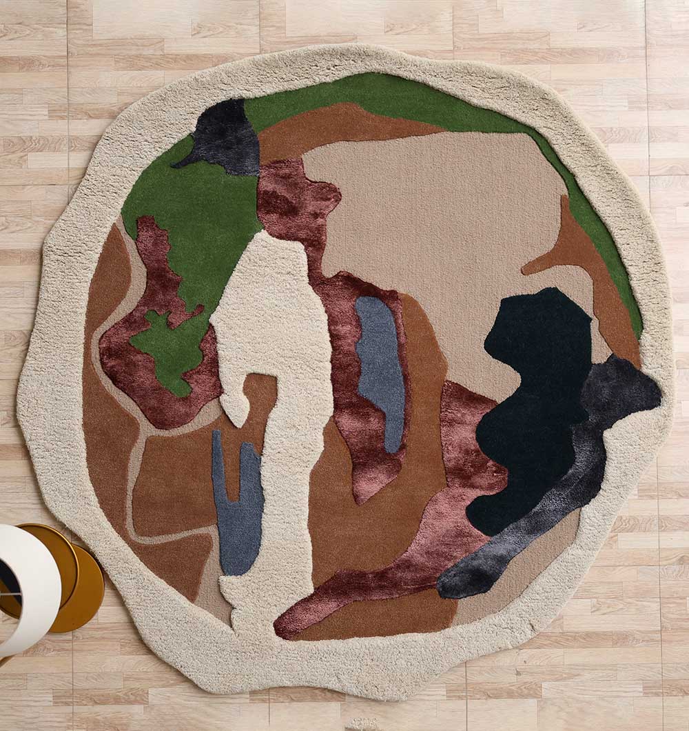 Handmade Multicolor Abstract Shaped Rug  HTWV 181 (200cm)