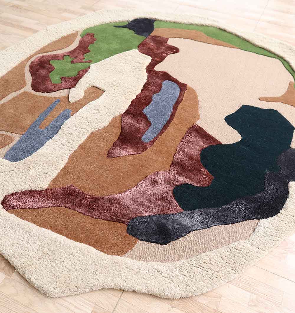 Handmade Multicolor Abstract Shaped Rug  HTWV 181 (200cm)