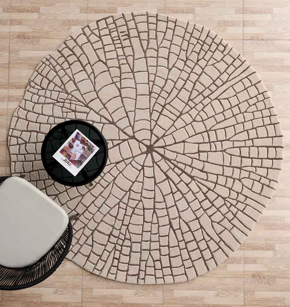 Beige & Brown Decorative Handmade Shaped Rug HTWV 182 (200 cm)