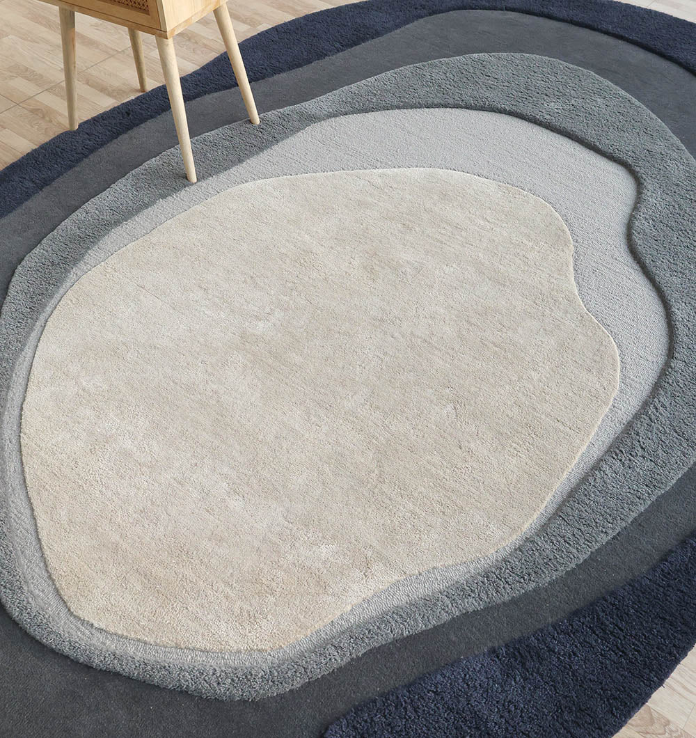 Oval Shape Home Decor Multi Color Rug HTWV-90