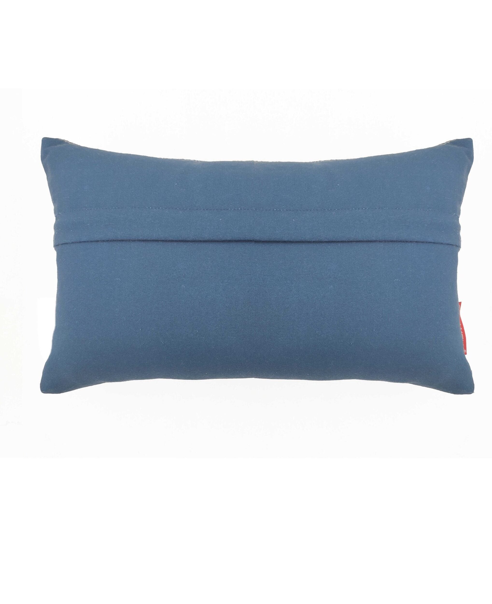 The RAMSHA HOME Home Decorative Cushion With Filler CS-071 is a rectangular blue cushion featuring a visible horizontal seam on the back, shown against a plain white background.
