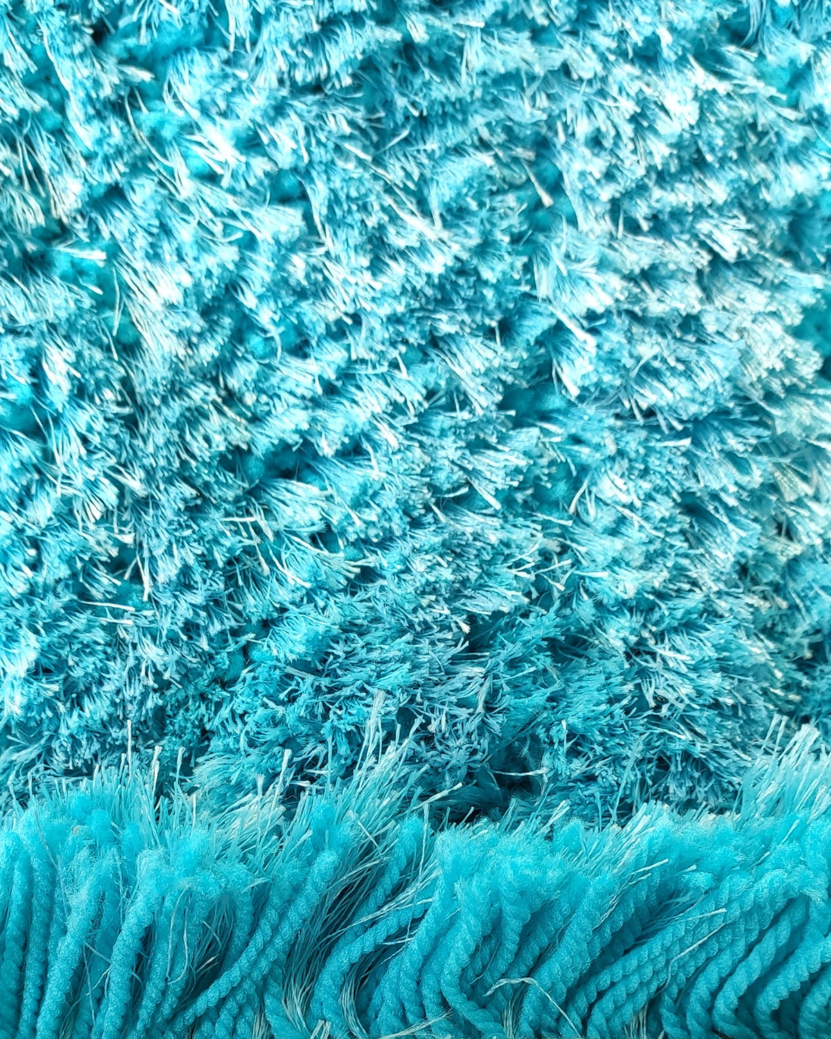 Drawing Room Aqua Color Shaggy Rug - MPV 02 (60x180cm)