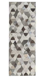 Delightful Modern Grey Color Leather Rug - LR 008