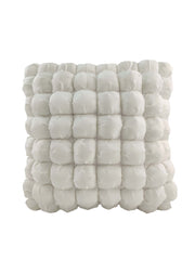 The RAMSHA HOME 100% Polyester Cushion Cover CS-111 features clusters of soft, white puffs arranged in a grid for a textured, plush look—ideal for adding stylish comfort to your home decor.
