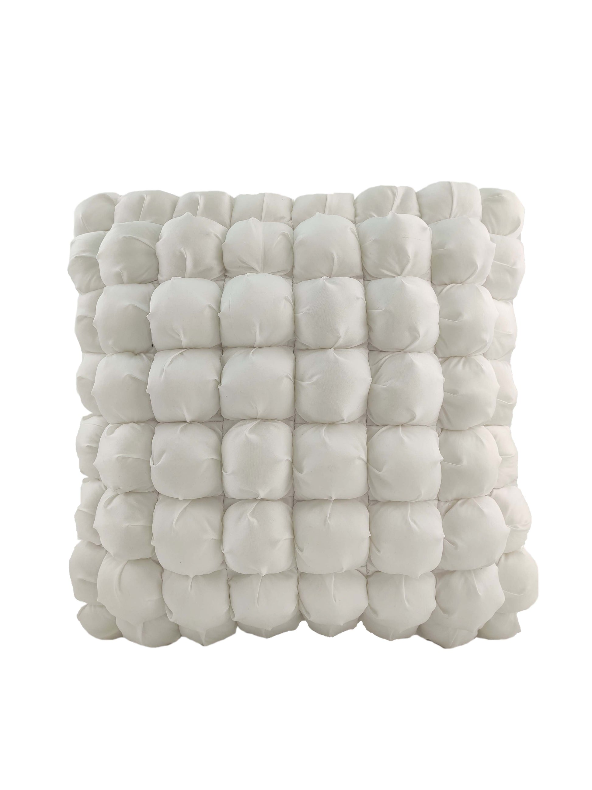 The RAMSHA HOME 100% Polyester Cushion Cover CS-111 features clusters of soft, white puffs arranged in a grid for a textured, plush look—ideal for adding stylish comfort to your home decor.