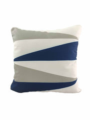 RAMSHA HOME’s Cushion Cover Grey, White & Blue Color CS-115 features a modern geometric design with grey and blue tones—ideal for adding a stylish accent to any contemporary living room.