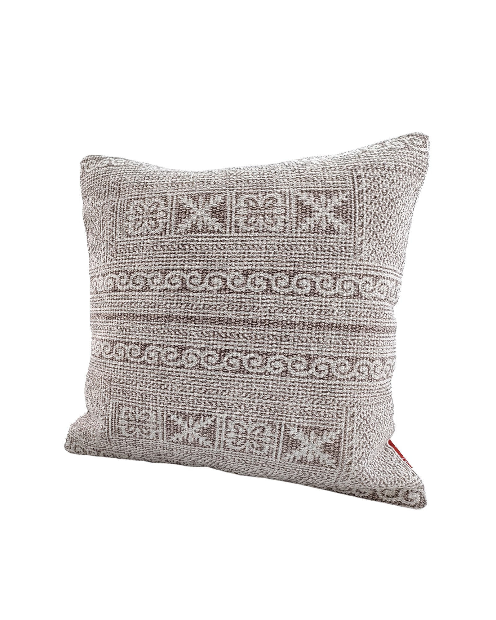 Transform your space with the stylish and unique rectangular pattern of our Grey and White Cotton Cushion