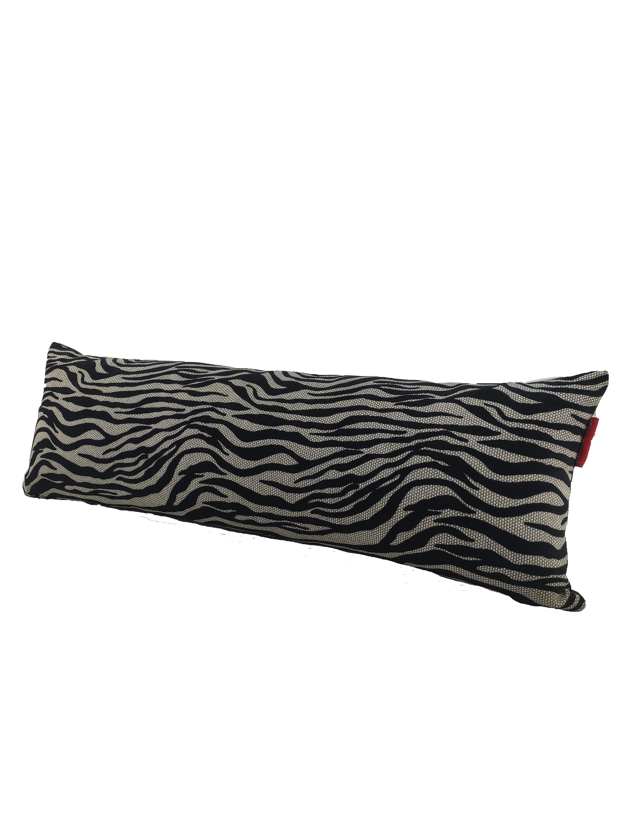 The RAMSHA HOME Black Sofa Cushion Cotton Beautiful Geometry Pattern CS-229 features a black and white geometric print, crafted from cotton with a small red tag on one side, shown against a white background.