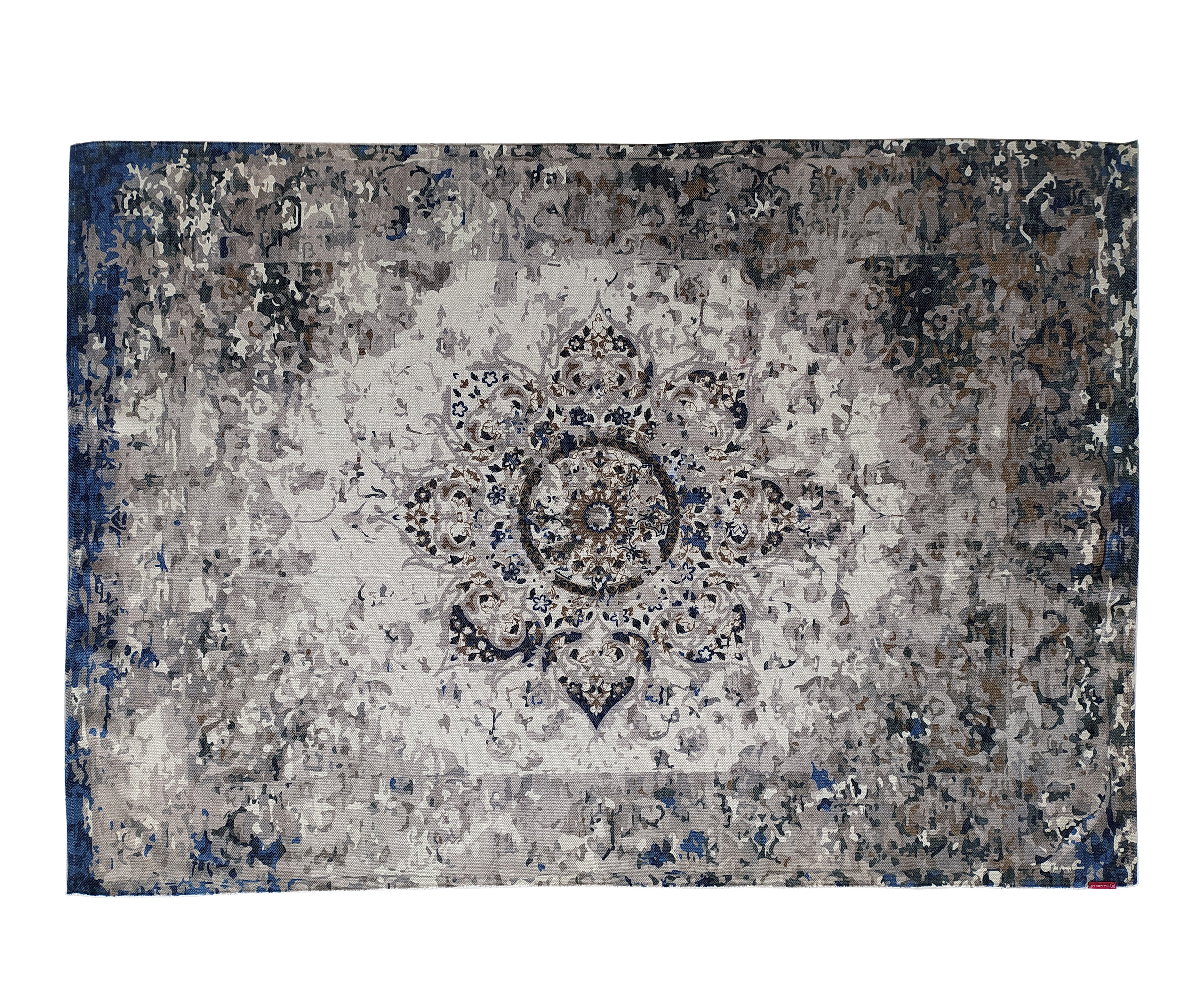 Handmade carpet with a flat weave construction for added durabilit