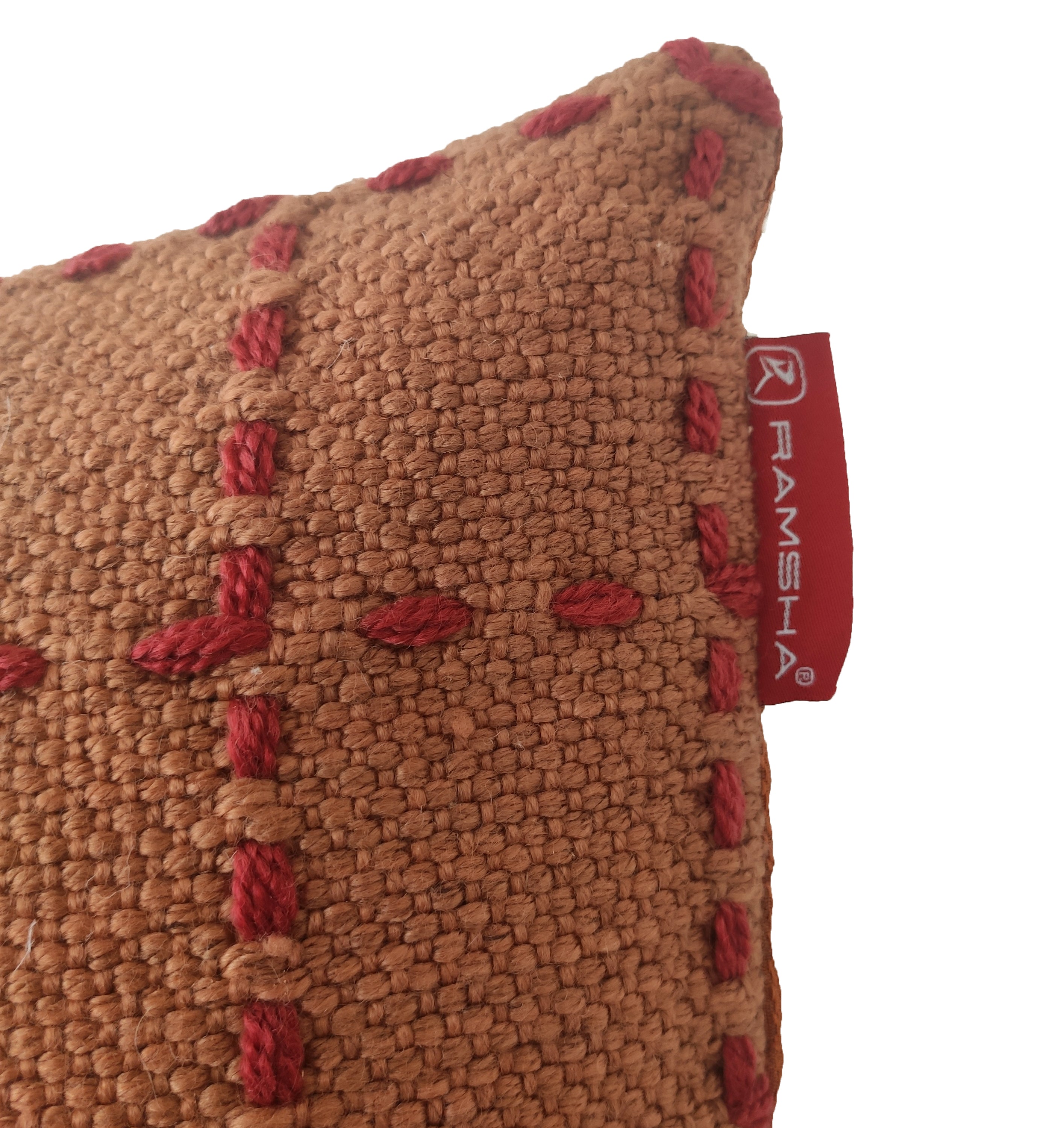 Woven Cushion Red Color Soft Cushion With Insert CS-251