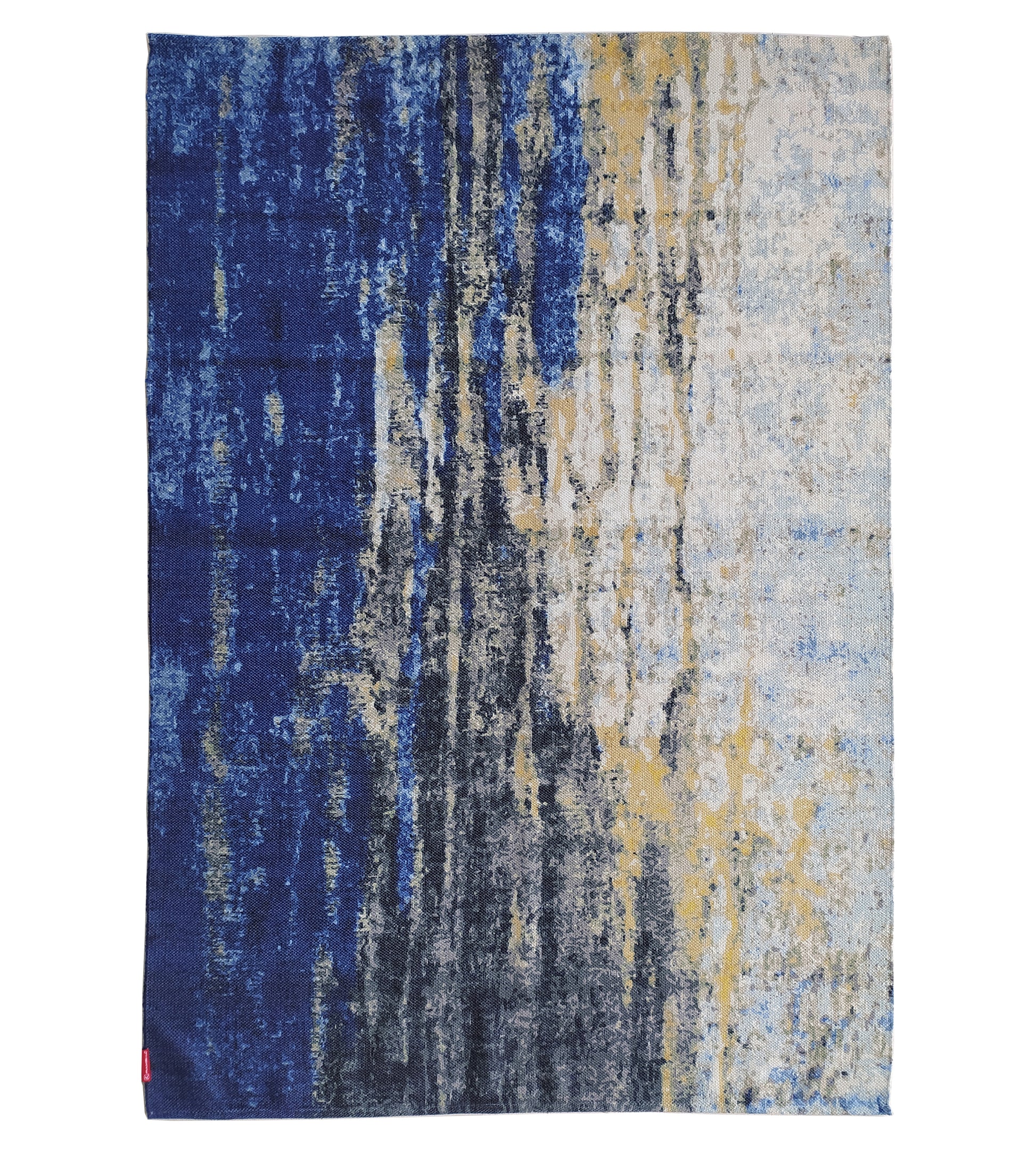 Handmade carpet with a flat weave construction for added durability