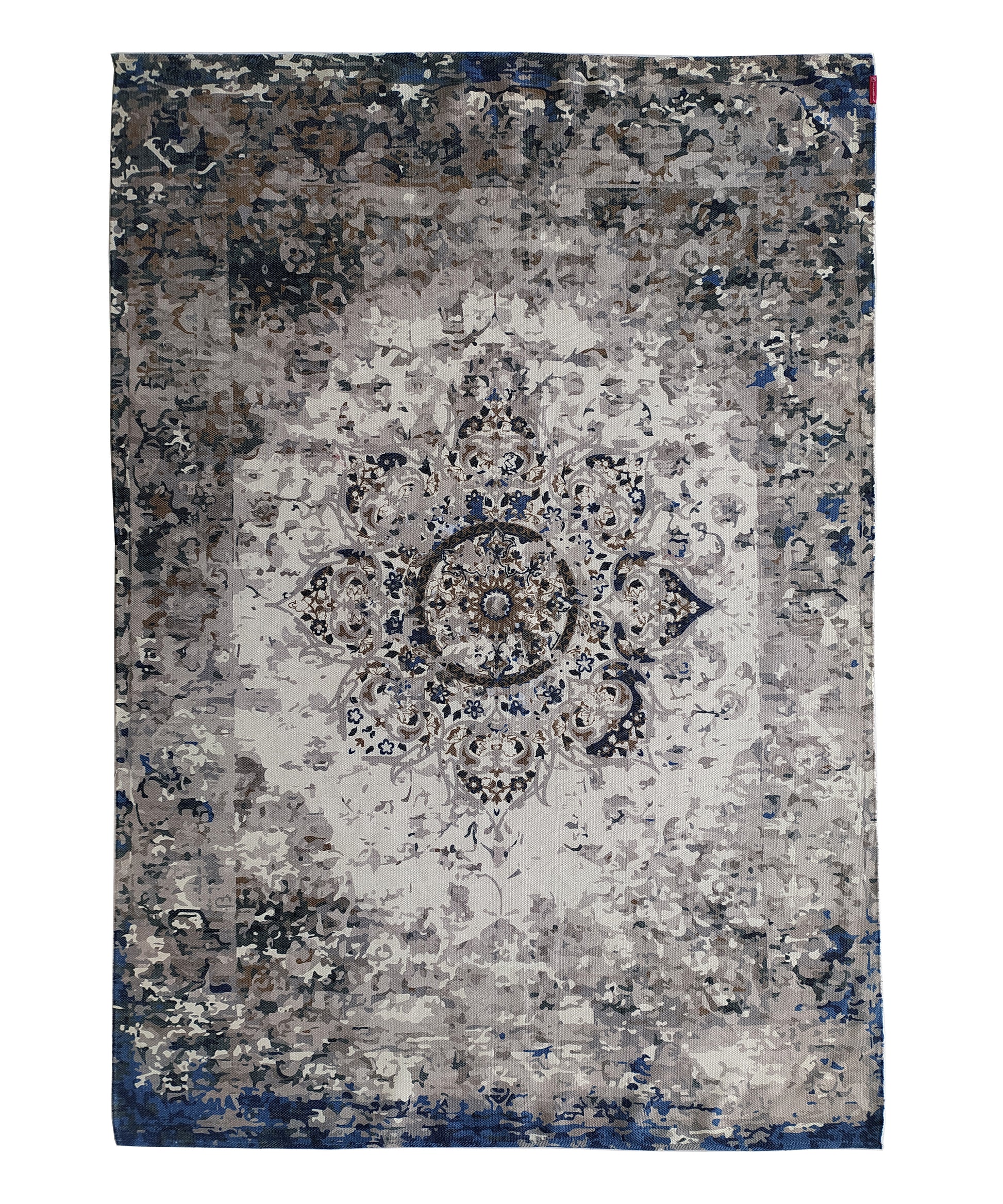 Printed Durry Multi Color Grey Rug, perfect for any room in your home