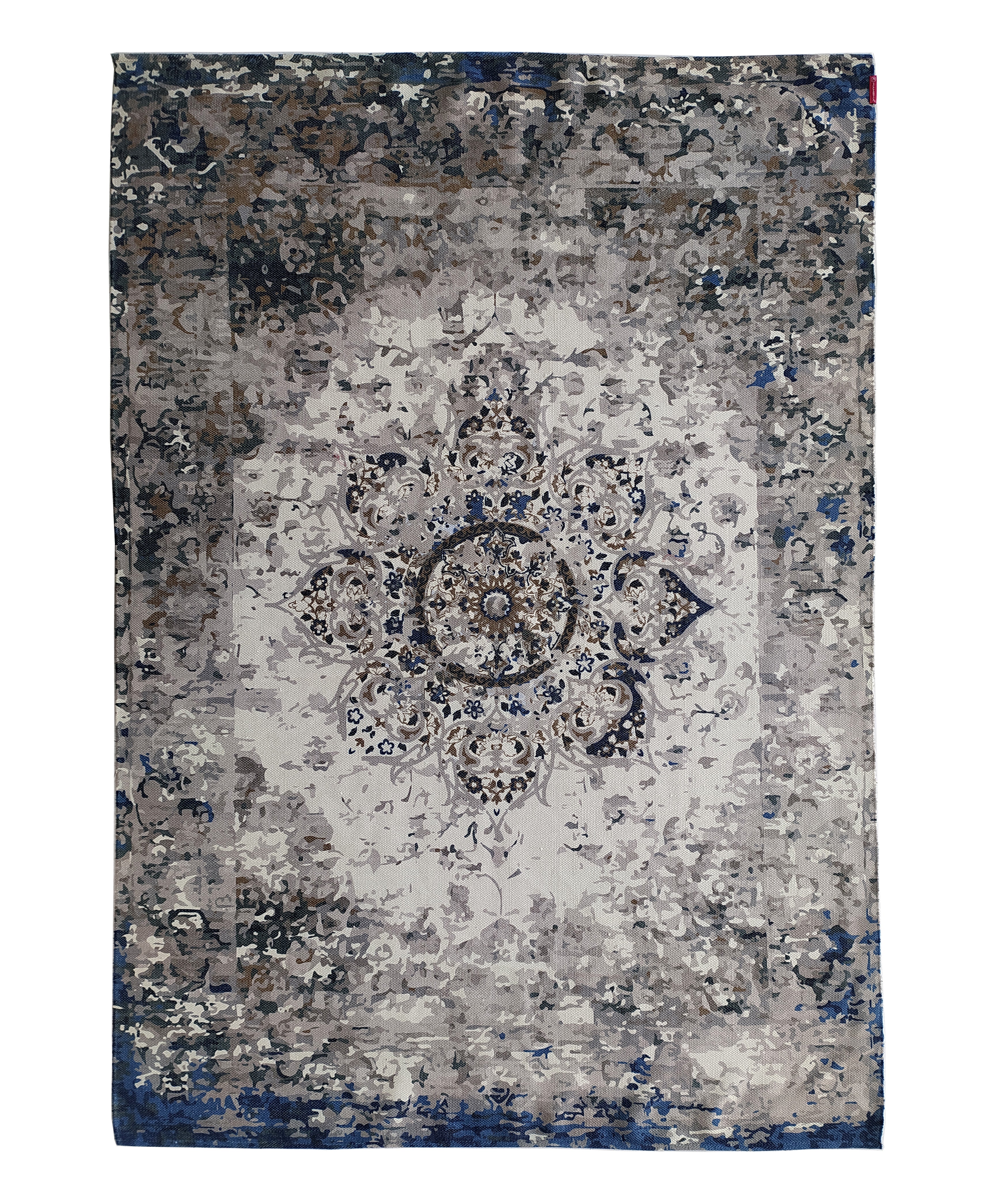 Printed Durry Multi Color Grey Rug, perfect for any room in your home