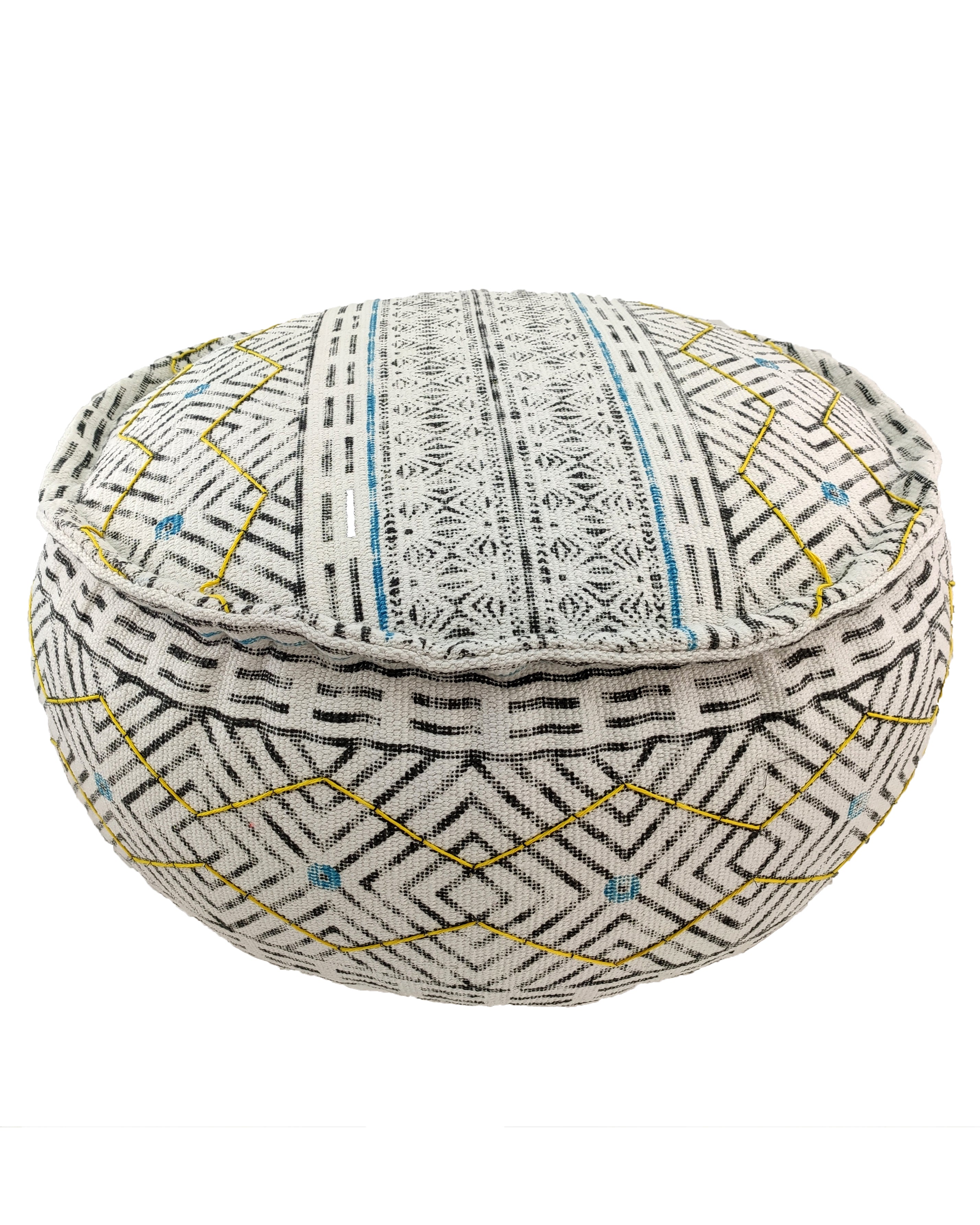 Multi Colored Stripe Design Cotton Pouf PF-101