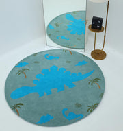 Kids Dinosaur Rug - Blue & Green Color Playroom Area Carpet - KD 008 (150 cm)