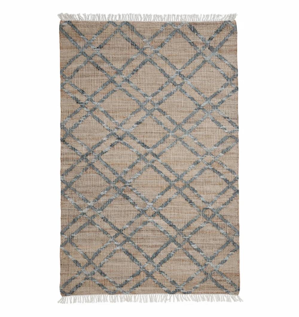 Fringes Jute & Cotton Kilim Flatweave Carpet - KLM 002 (170x240cm)