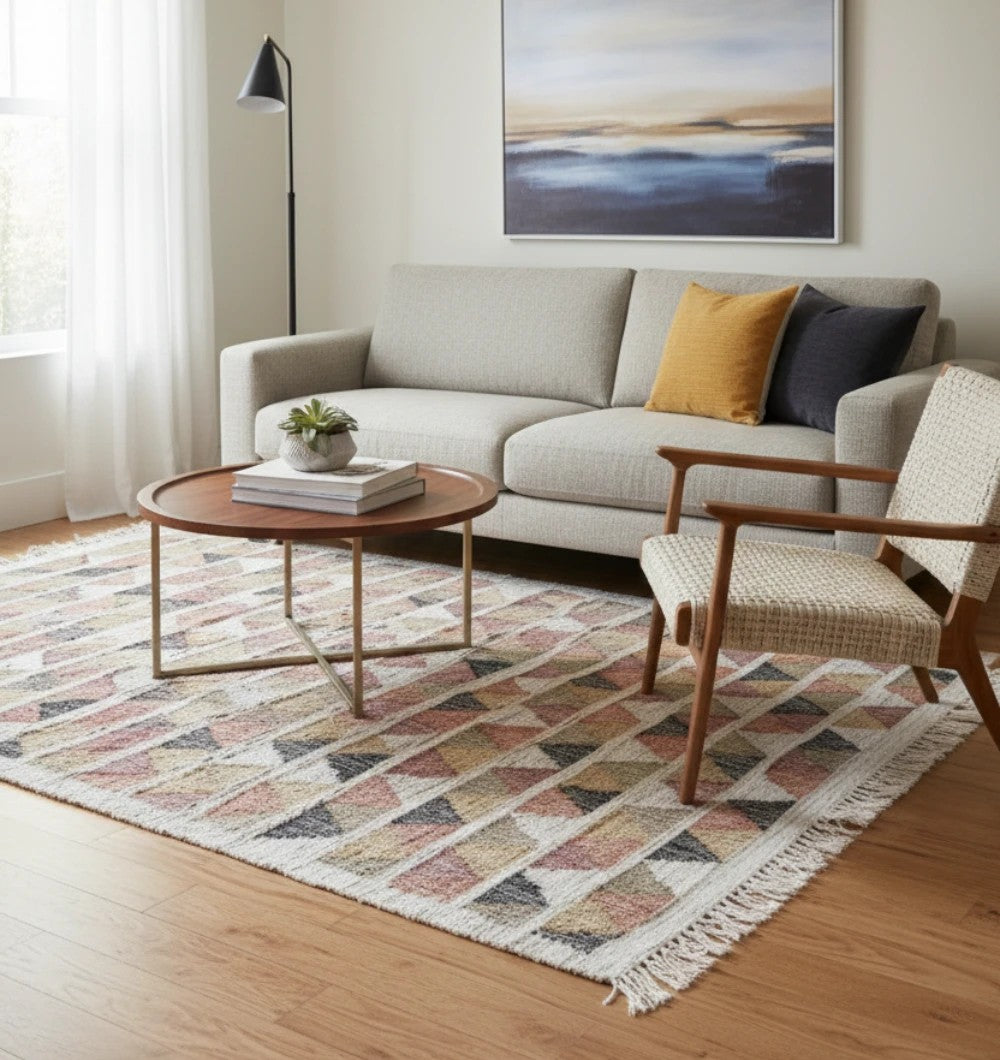 Geometric Jute Cotton Tribal Kilim Rug – KLM 003 (170x240cm)