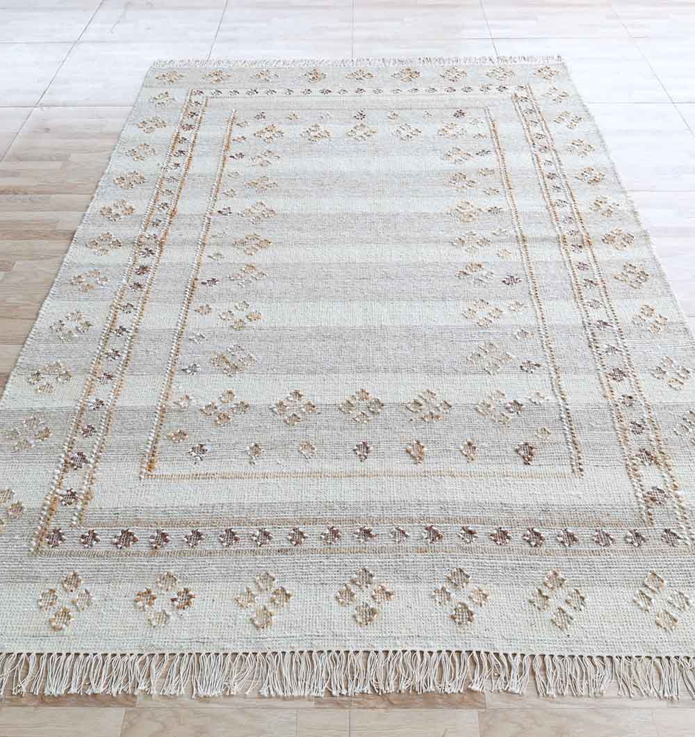 Handwoven Boho Area Rug Grey Kilim Rug - KLM-016 170x240cm