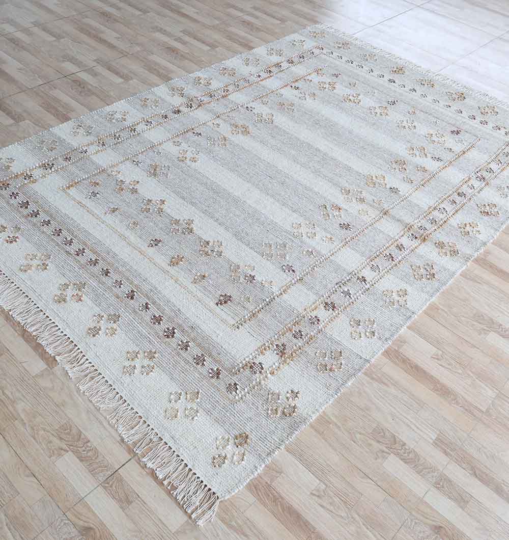 Handwoven Boho Area Rug Grey Kilim Rug - KLM-016 170x240cm