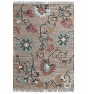 Handmade Kilim Rug – Natural Floral Style Flatweave Carpet KLM-020