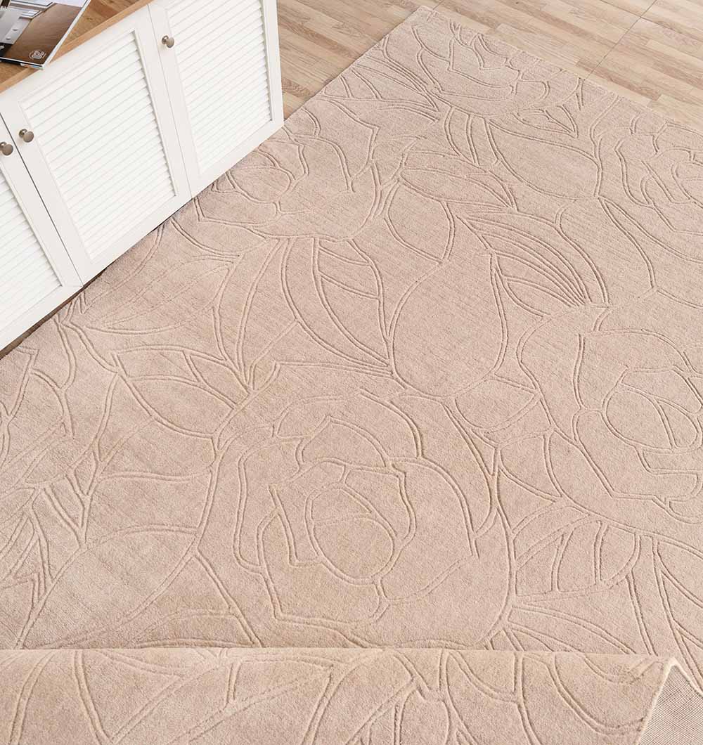 Rectangle Handmade Beige Color 200x300 cm Area Rug  - LKH-041