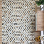 Leather Geometry Pattern Rug Grey Color LR-002