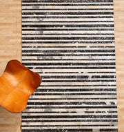 Handmade Multi-Color Leather and Wool Area Rug LR-009