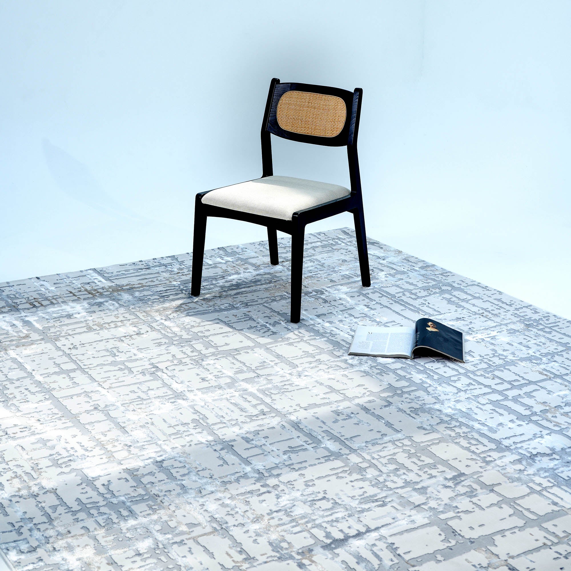 Cream Colored Geometry Turkish Carpet MZ24Z