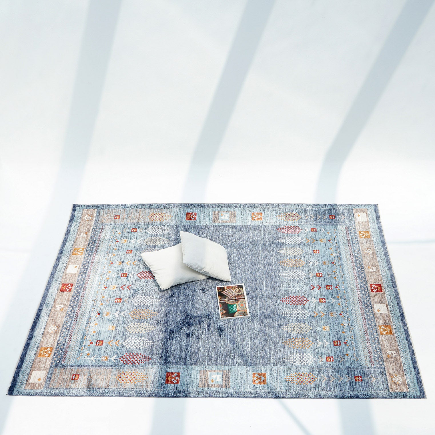 Luxurious Denim Machine Made Turkey Rug - K742B