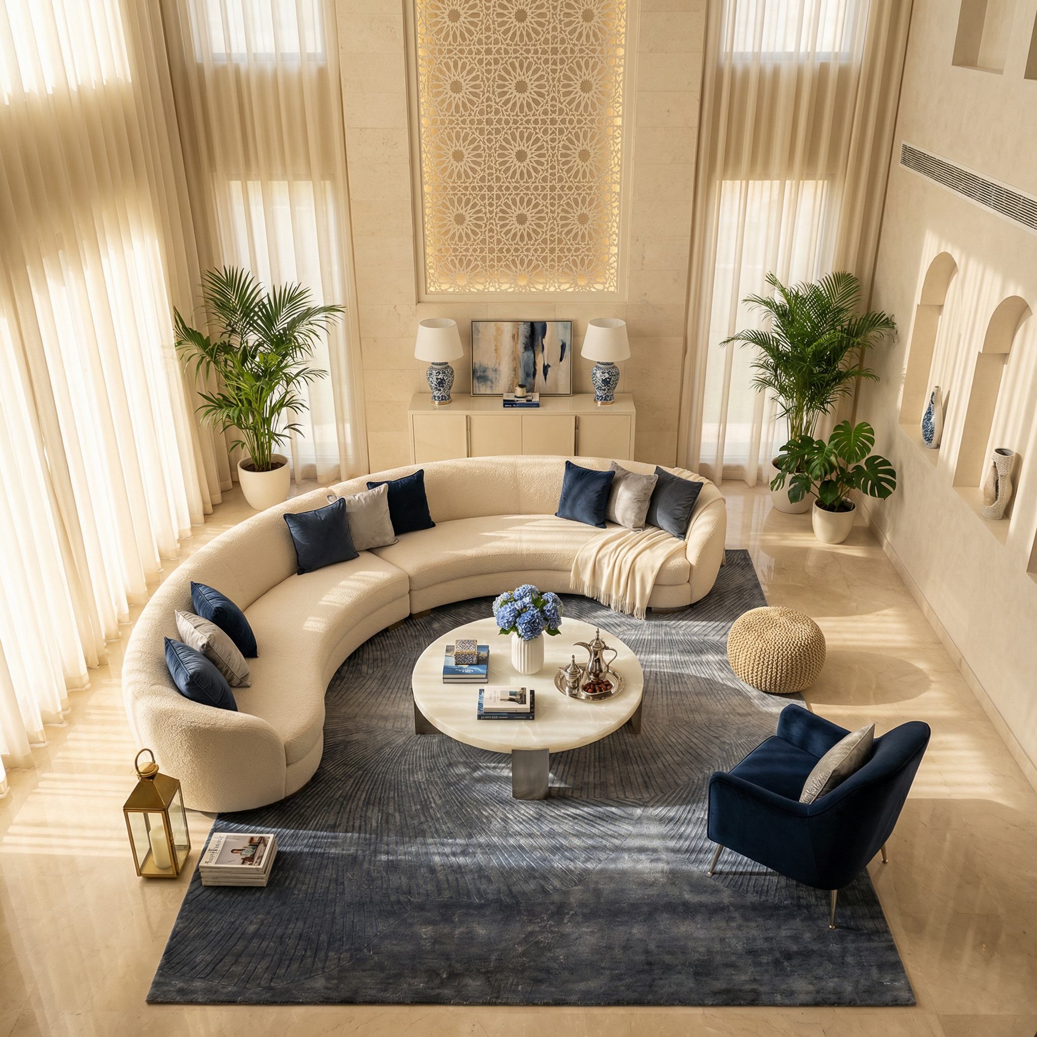 Blue Ginkgo Fan Handmade Rug HTV 29 (300X400 cm)