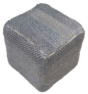 Grey woven pouf PF-129 with 90% polyester and 10% cotton for comfortable seating