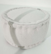PF-142 woven polyester pouf with handle — durable handmade ottoman for modern living room decor