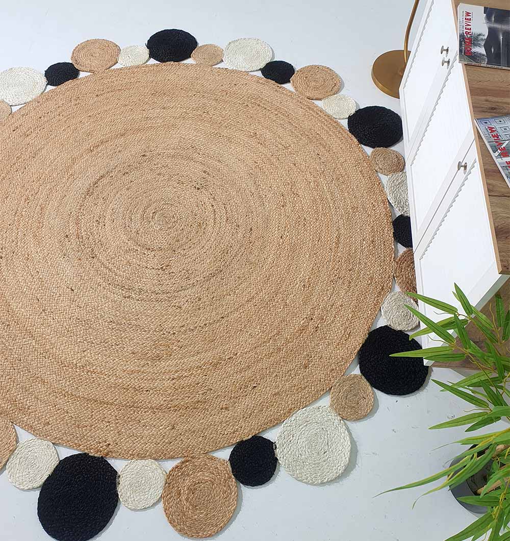 Jute Natural Rug Round BR-029