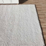 Soft White Rectangle Bedroom rug Shaggy Rug - SG 06