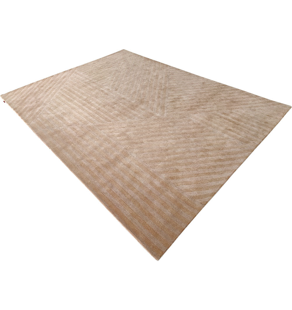 The RAMSHA HOME Beige Hand Tufted Area Rug 250X350 cm (AL-05) features a subtle geometric pattern and adds warmth and style to your space, making it perfect for home décor.