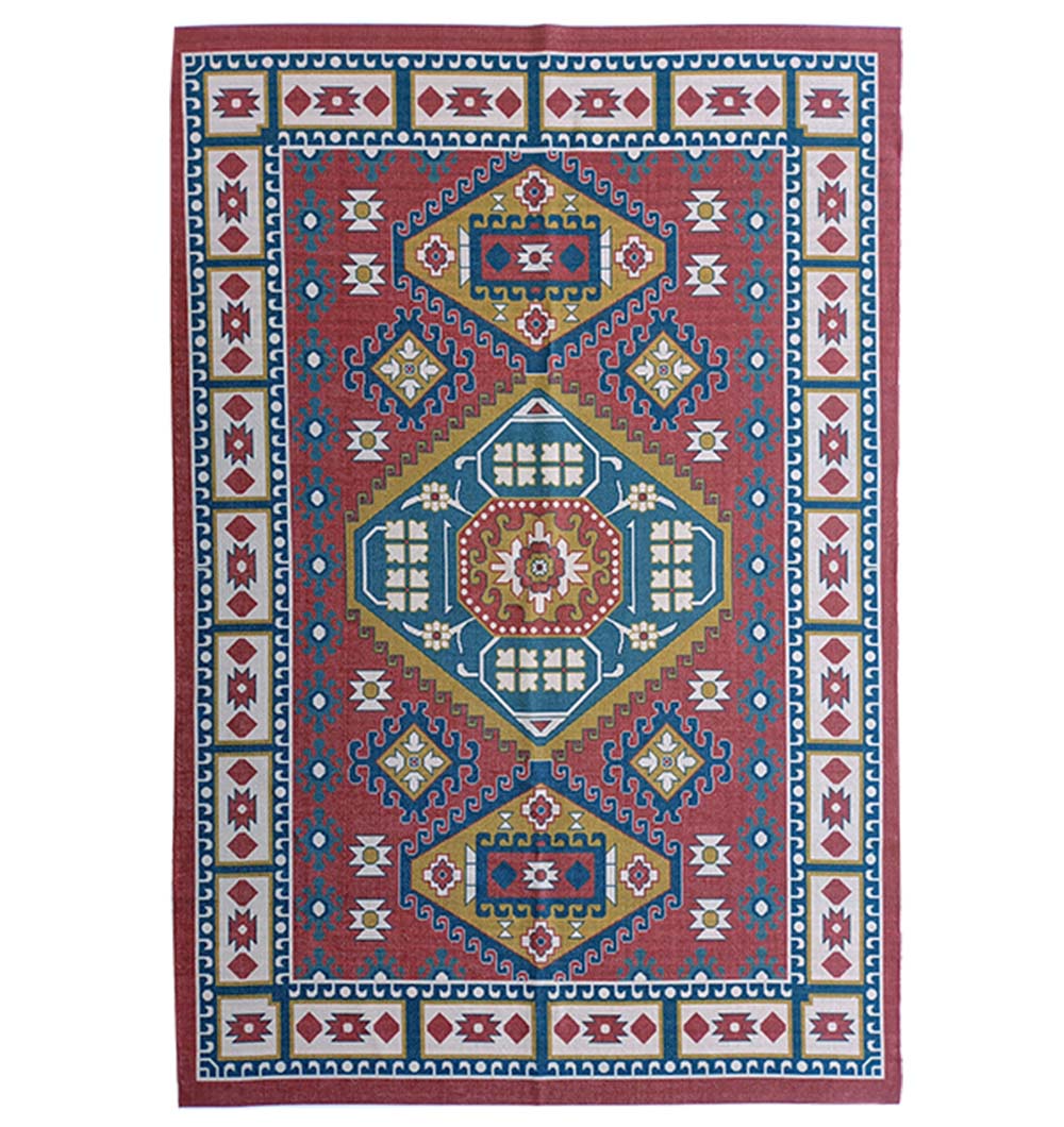 Multi Color Digital Printed Rug Maroon Rug DD-019