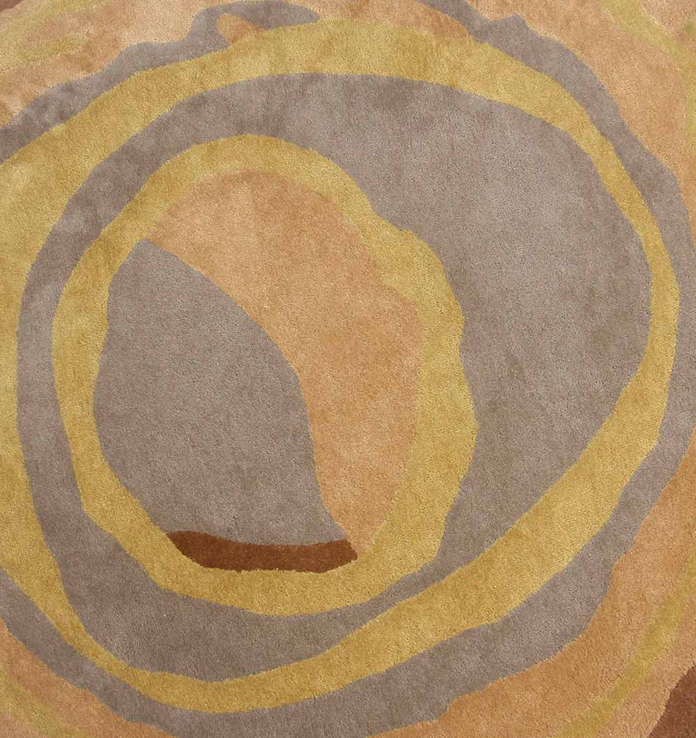 Multi Color Round Polyester & Cotton Carpet HTP-07