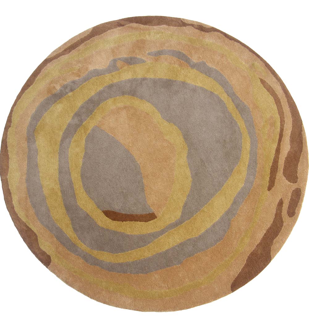 Multi Color Round Polyester & Cotton Carpet HTP-07