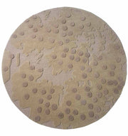 The Round Home Decor Handmade Carpet – HTW-56 by RAMSHA HOME features a beige wool design with clustered, raised circular bumps for a textured, abstract look—ideal as a unique area rug for modern interiors.