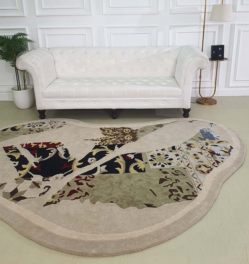 Unique Unshaped Handmade Carpet For Home Decor HTW-70