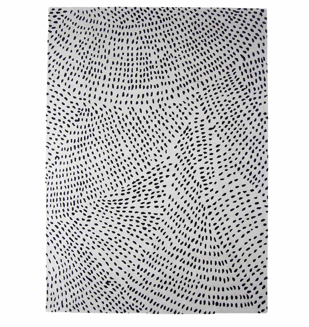 Decorative Light Grey & Black Hand Made Carpet HTWV-37