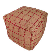 Multi-color woven polyester pouf PF-107 with thermocol filling and cushion top