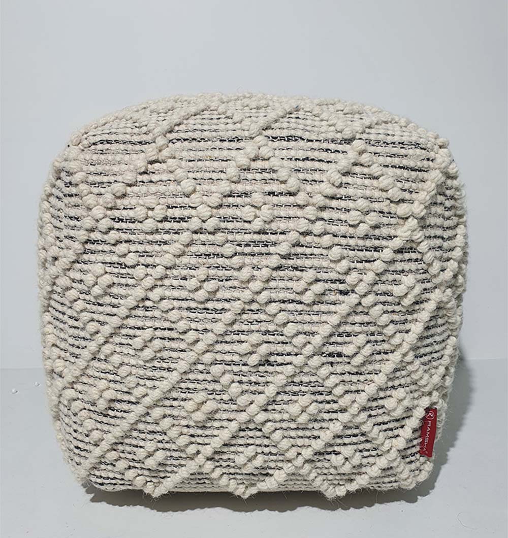 Cozy natural color pouf PF-139, perfect for indoor home décor